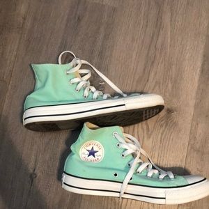 Aqua Blue high top Converse